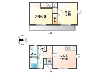 間取図 名鉄津島線･尾西線（須ケ口-弥富）/七宝駅 徒歩8分 1-2階 築12年