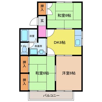 間取図 名鉄小牧線/味美駅 徒歩14分 2階 築29年