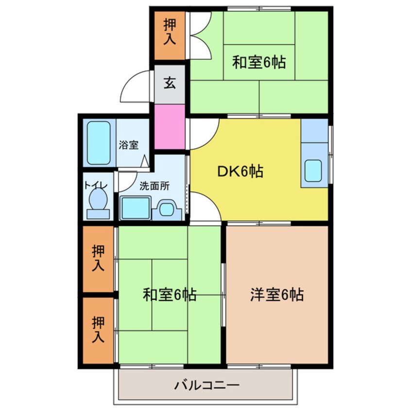 間取図 名鉄小牧線/味美駅 徒歩14分 2階 築29年