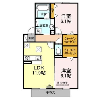 間取図 近鉄名古屋線/近鉄蟹江駅 徒歩21分 1階 築6年