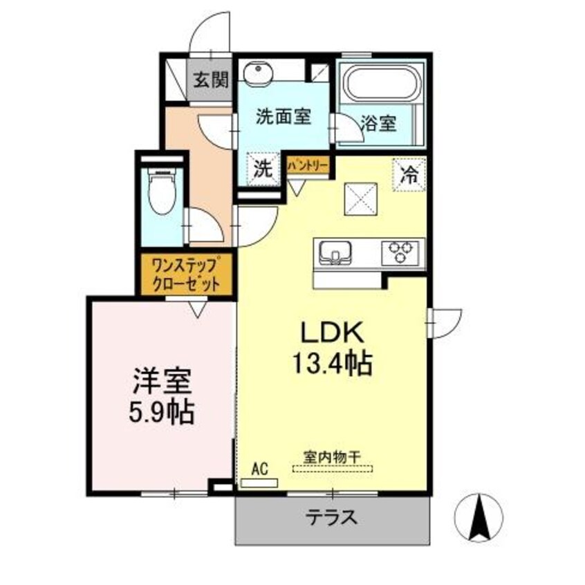 間取図 近鉄名古屋線/近鉄蟹江駅 徒歩14分 1階 築6年