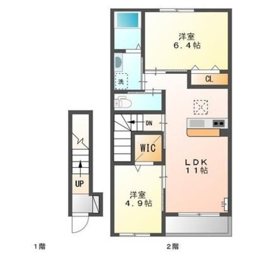 間取図 名鉄津島線･尾西線（須ケ口-弥富）/日比野駅 徒歩8分 2階 築6年