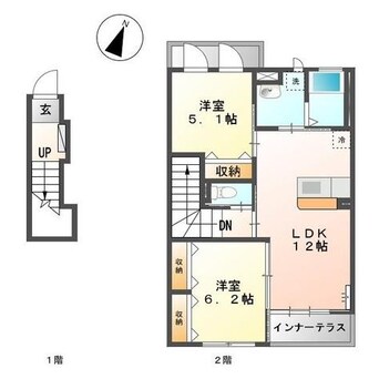 間取図 近鉄名古屋線/佐古木駅 徒歩25分 2階 築6年