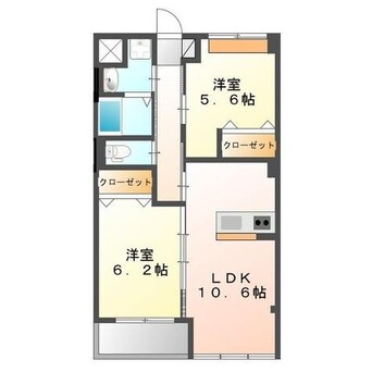 間取図 名鉄津島線･尾西線（須ケ口-弥富）/弥富駅 徒歩25分 3階 築6年