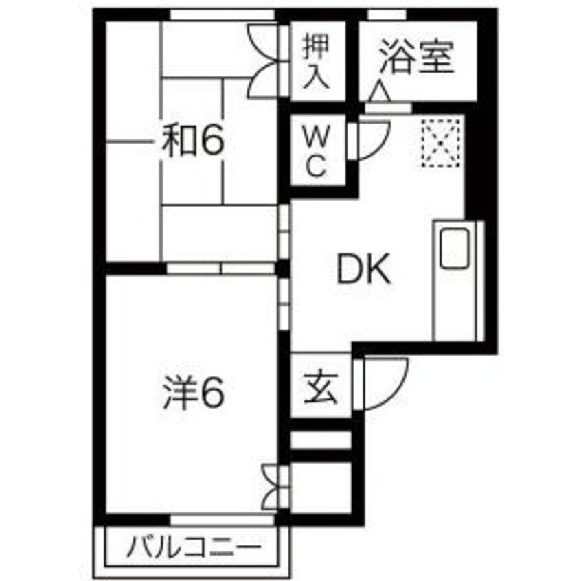 間取図 名鉄名古屋本線/新清洲駅 徒歩5分 2階 築38年