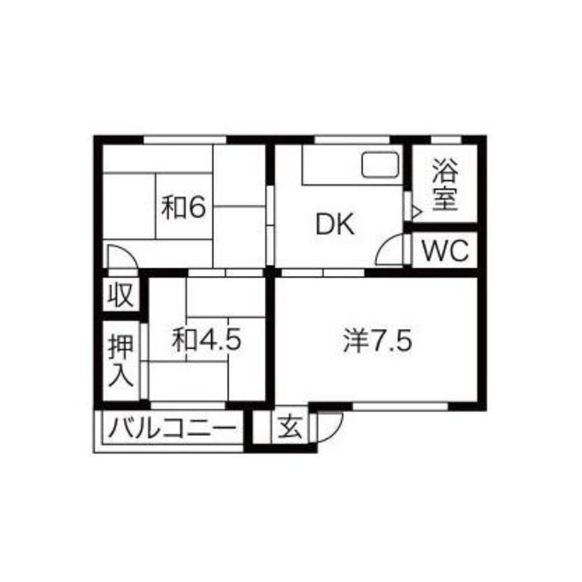 間取図 近鉄名古屋線/近鉄蟹江駅 徒歩8分 2階 築50年