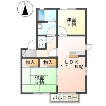 間取図 名鉄津島線･尾西線（須ケ口-弥富）/日比野駅 徒歩13分 2階 築29年