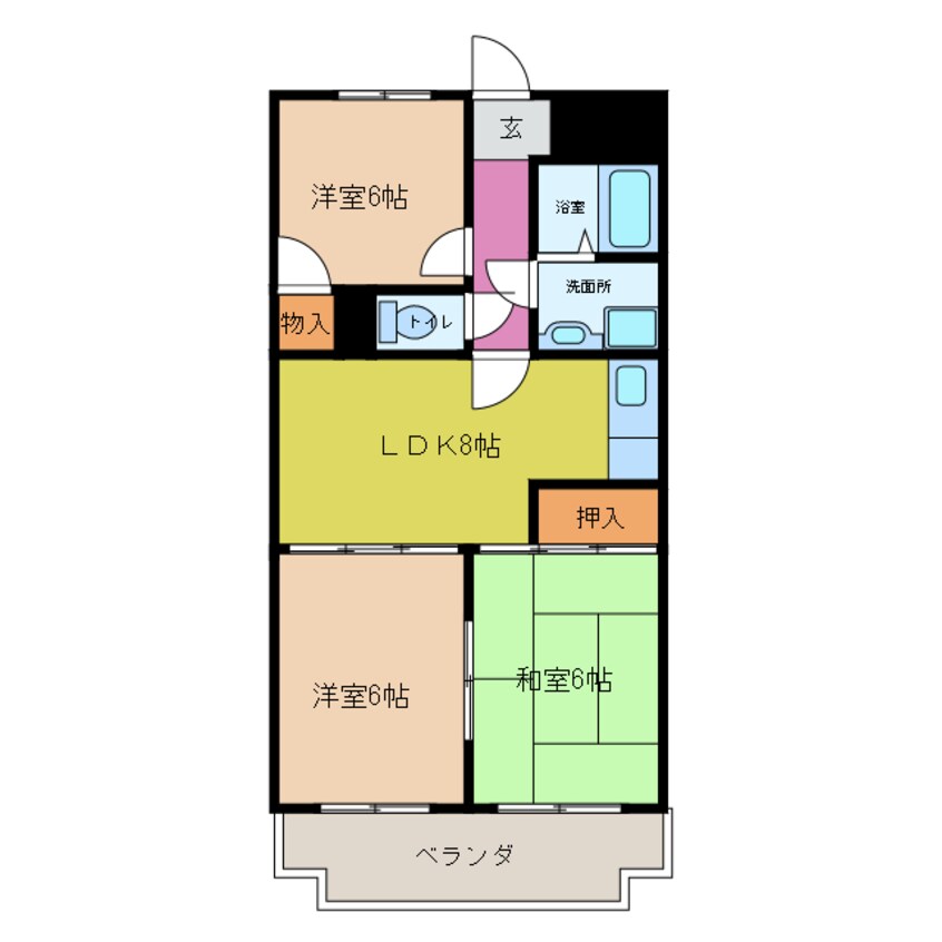 間取図 名鉄津島線･尾西線（須ケ口-弥富）/津島駅 徒歩12分 3階 築34年