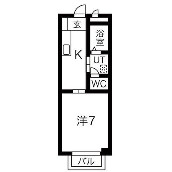 間取図 名鉄名古屋本線/国府宮駅 徒歩14分 2階 築36年