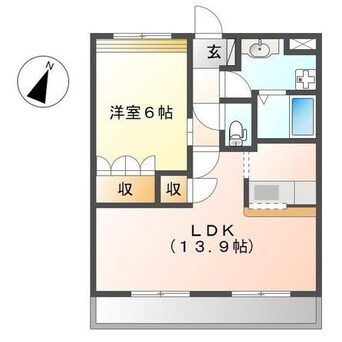 間取図 東海道本線/稲沢駅 徒歩17分 1階 築13年