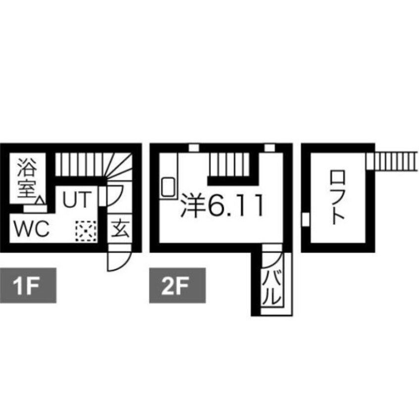 間取図 近鉄名古屋線/富吉駅 徒歩3分 1-2階 築5年