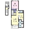 東海道本線/枇杷島駅 徒歩11分 2階 築4年 1LDKの間取り
