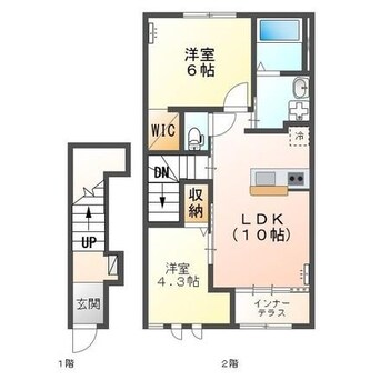 間取図 名鉄津島線･尾西線（須ケ口-弥富）/木田駅 徒歩11分 2階 築6年