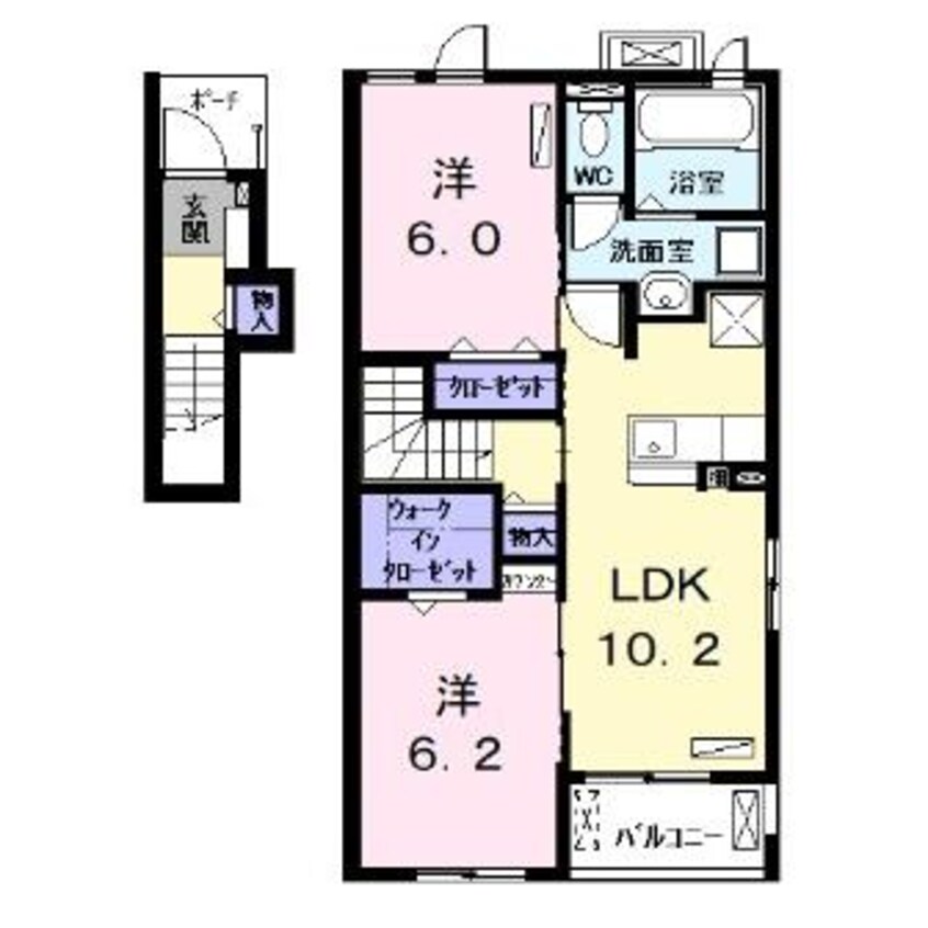 間取図 関西本線（東海）/弥富駅 徒歩11分 2階 築3年