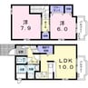 名鉄名古屋本線/丸ノ内駅 徒歩5分 1-2階 築12年 2LDKの間取り
