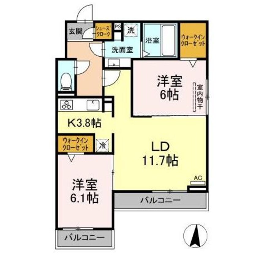 間取図 関西本線（東海）/蟹江駅 徒歩15分 2階 築1年
