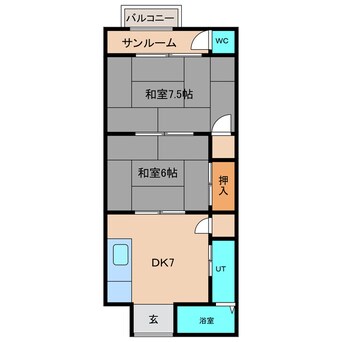 間取図 名鉄津島線･尾西線（須ケ口-弥富）/青塚駅 徒歩13分 2階 築32年