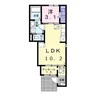 Famille宮前 1LDKの間取り