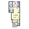 Famille宮前 1LDKの間取り