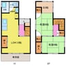 愛西市勝幡　戸建て賃貸 2LDK+Sの間取り