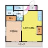 コーポゾンネ 1LDKの間取り