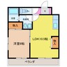 コーポゾンネ 1LDKの間取り