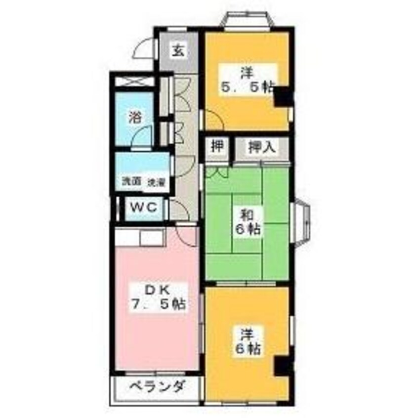 間取図 グランドヒルズ一番館（大治）
