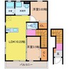 リーブルファイン鷹居 2LDKの間取り