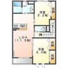 パーク絆 2LDKの間取り