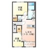 ルーエ大彦 2LDKの間取り