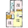 クレール　メゾン東棟 2LDKの間取り