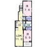 ラフィネM 2LDKの間取り