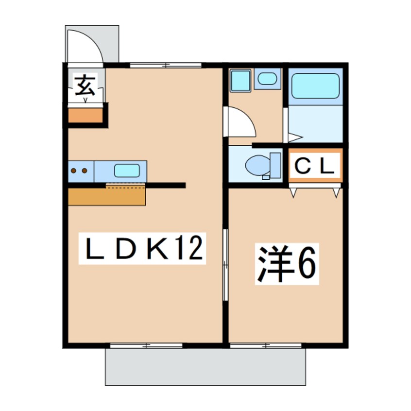 間取図 東北新幹線（東北地方）/郡山駅 バス21分大島下車:停歩15分 1階 築38年