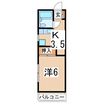 間取図 東北新幹線（東北地方）/郡山駅 バス23分島西下車:停歩1分 3階 築38年