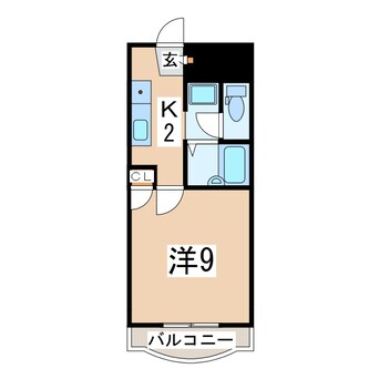 間取図 東北新幹線（東北地方）/郡山駅 バス24分堤下車:停歩2分 2階 築33年