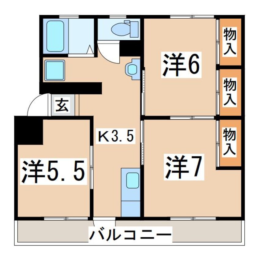 間取図 東北新幹線（東北地方）/郡山駅 バス20分桑野協立病院下車:停歩5分 2階 築44年