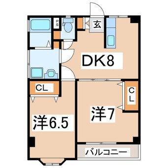 間取図 東北新幹線（東北地方）/郡山駅 バス25分堤下車:停歩3分 3階 築39年