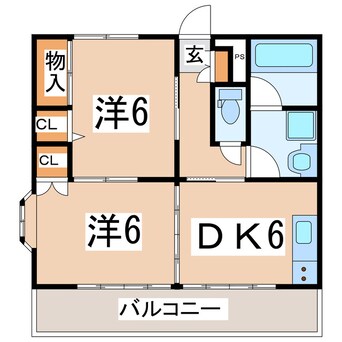 間取図 東北新幹線（東北地方）/郡山駅 バス20分郡山高校下車:停歩1分 2階 築30年