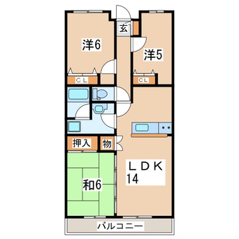 間取図 東北新幹線（東北地方）/郡山駅 バス20分開成6丁目下車:停歩5分 2階 築27年