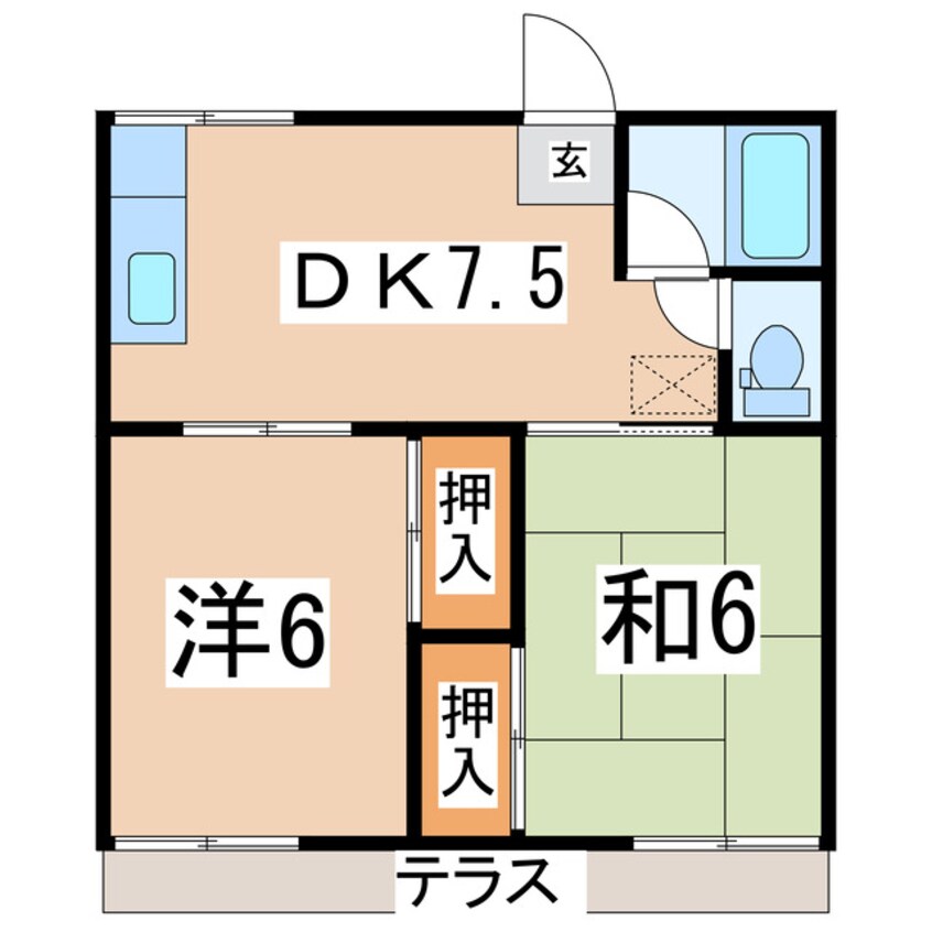 間取図 東北新幹線（東北地方）/郡山駅 バス25分うねめ団地下車:停歩7分 1階 築41年