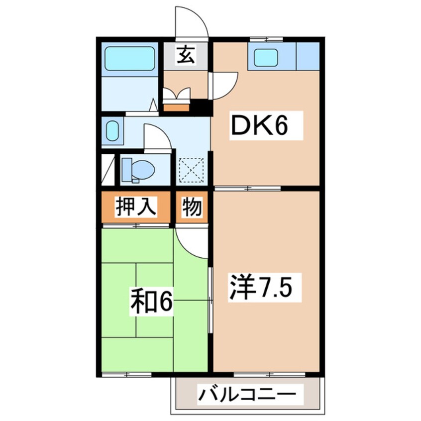 間取図 東北新幹線（東北地方）/郡山駅 バス25分高森下車:停歩3分 1階 築29年