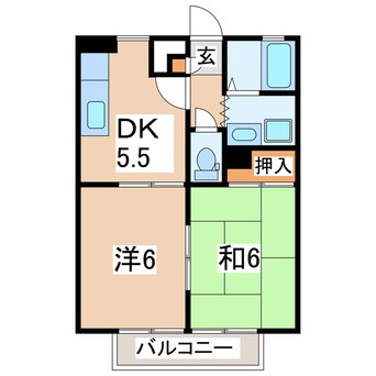 間取図 東北新幹線（東北地方）/郡山駅 バス28分西ノ宮下車:停歩6分 2階 築28年