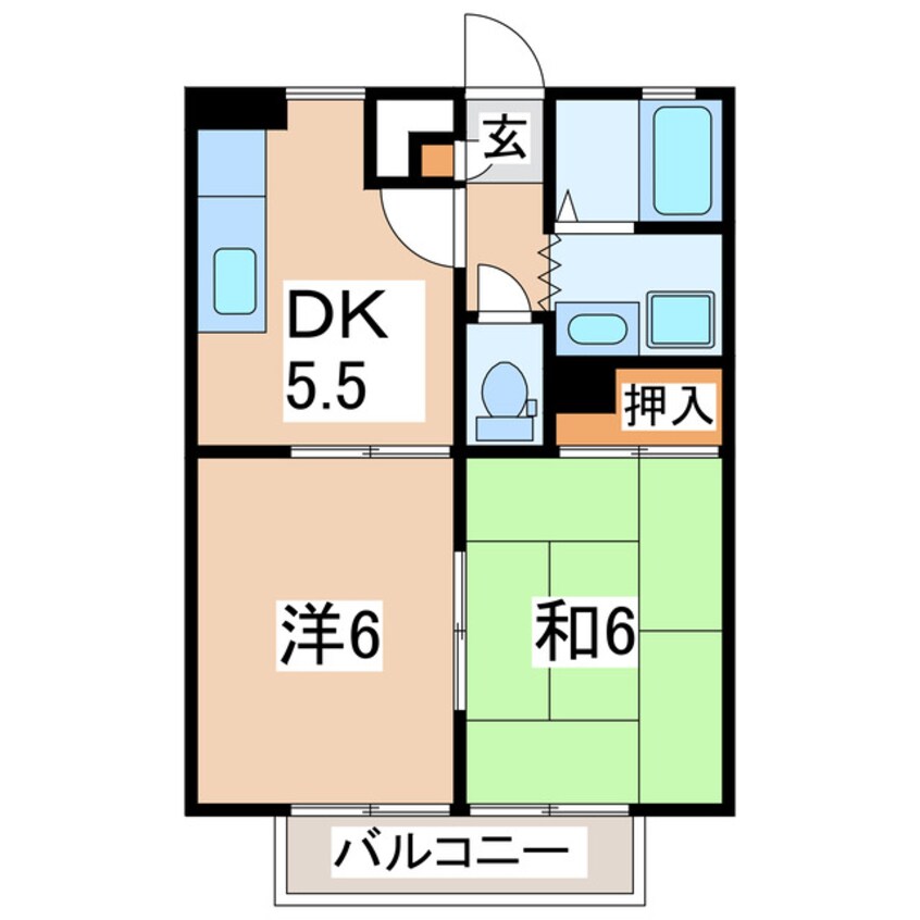 間取図 東北新幹線（東北地方）/郡山駅 バス28分西ノ宮下車:停歩6分 2階 築28年