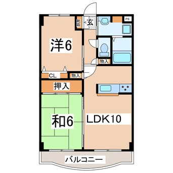 間取図 東北新幹線（東北地方）/郡山駅 バス25分御前下車:停歩2分 3階 築25年