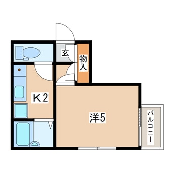 間取図 東北本線/郡山駅 徒歩15分 1階 築37年