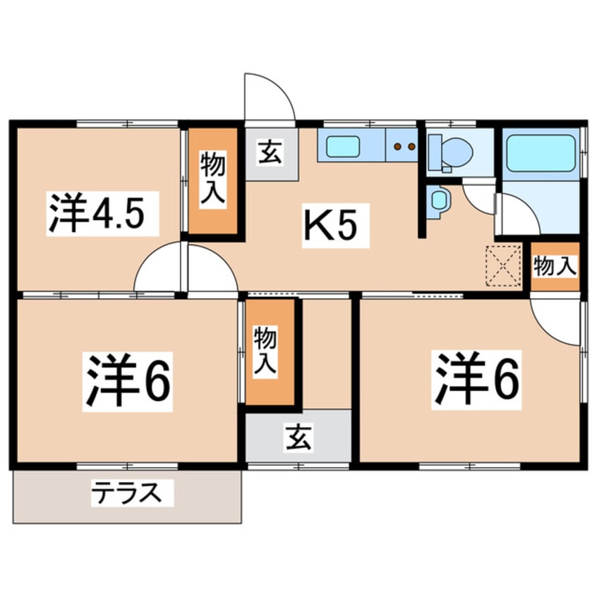間取図 東北新幹線（東北地方）/郡山駅 バス22分西ノ内2丁目下車:停歩11分 1階 築45年
