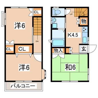 間取図 東北新幹線（東北地方）/郡山駅 バス20分大成小入口下車:停歩10分 1-2階 築25年