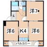 東北新幹線（東北地方）/郡山駅 バス:20分:停歩1分 4階 築50年 3Kの間取り