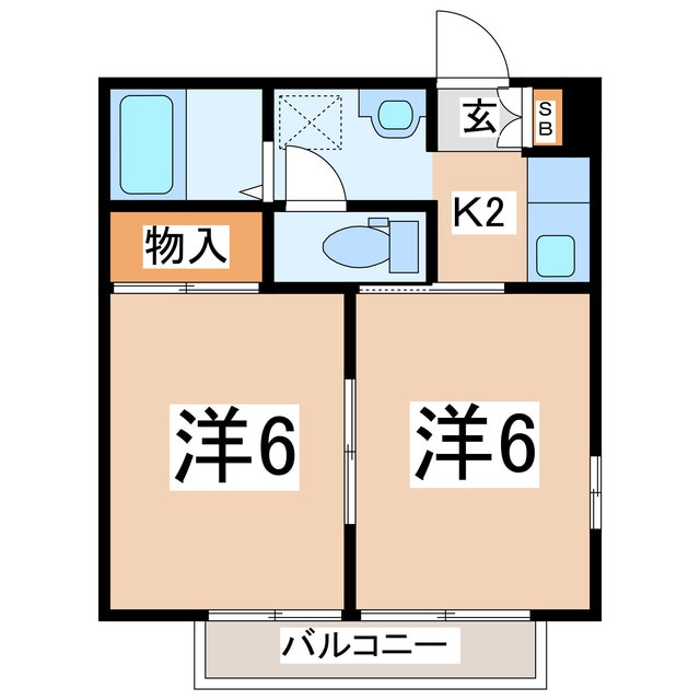 間取り図 磐越西線<森と水とロマンの鉄道>/郡山富田駅 徒歩2分 2階 築23年
