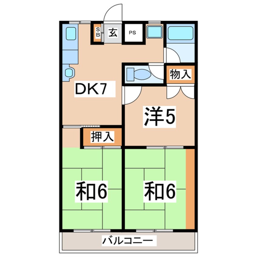 間取図 東北新幹線（東北地方）/郡山駅 バス20分開成5丁目下車:停歩1分 3階 築36年